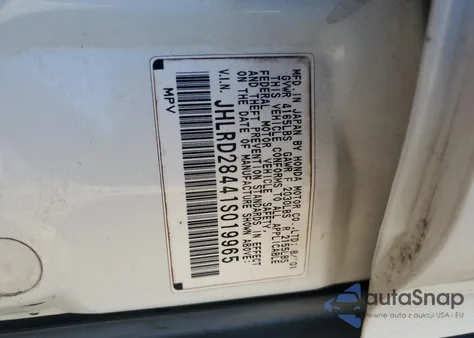 2001 Honda Cr-V Lx from USA, damaged, VIN JHLRD28441S019965